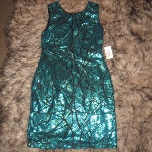 Forever 21 Turquoise Sequined Party Dress